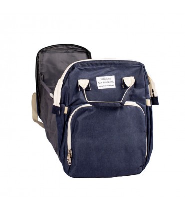 MOCHILA PAÑALERA CONVERTIBLE 3 EN 1   -  AZUL