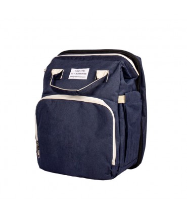 MOCHILA PAÑALERA CONVERTIBLE 3 EN 1   -  AZUL