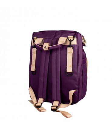 MOCHILA PAÑALERA CONVERTIBLE 3 EN 1   -  MORADO
