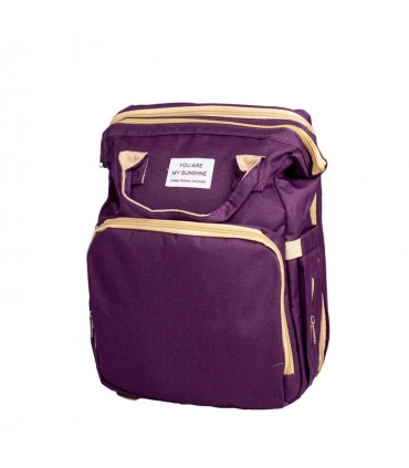 MOCHILA PAÑALERA CONVERTIBLE 3 EN 1   -  MORADO
