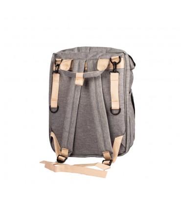 MOCHILA PAÑALERA CONVERTIBLE 3 EN 1   -  GRIS