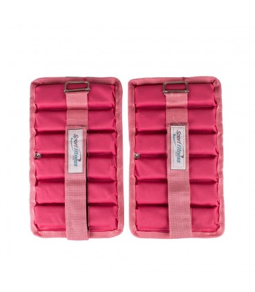 Tobillera/Muñequera Ajustable Con Peso Metal - Rosa