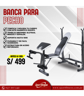 Banca Para Pecho Sport Fitness cs 000159-Negro