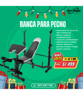 Banca Para Pecho Sport Fitness cs 000159-Negro