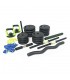 Set 30 Kilos Pesas Mancuernas, Barra Z + R, AB roller  + Guantes