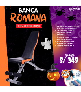BANCA ROMANA IMPORTADA SUPER RESISTENTE - NARANJA Y NEGRO