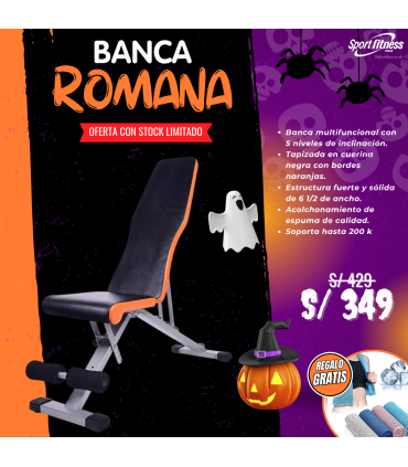 BANCA ROMANA IMPORTADA SUPER RESISTENTE - NARANJA Y NEGRO