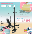BANCA PARA PECHO CON POLEA Y PREDICADOR - MINIGIMNACIO