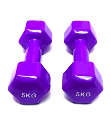 Pesas Mancuernas Plastificadas De 5kg