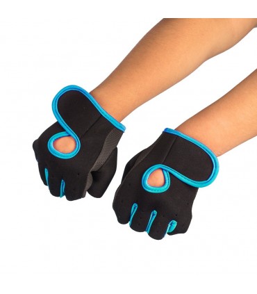 Guantes para levantar Peso - Entrenamiento Funcional - celeste